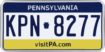 PA license plate KPN8277