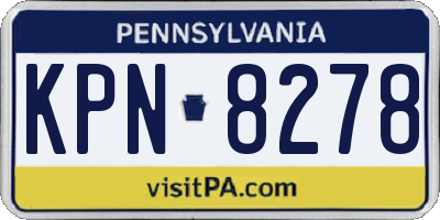 PA license plate KPN8278