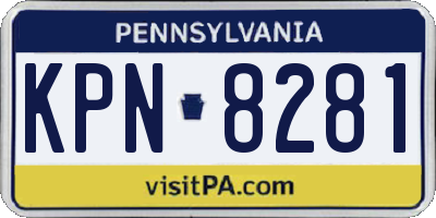 PA license plate KPN8281