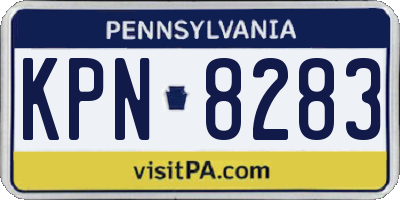 PA license plate KPN8283