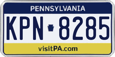 PA license plate KPN8285