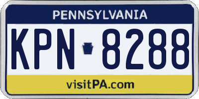 PA license plate KPN8288
