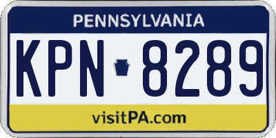 PA license plate KPN8289