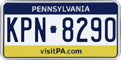 PA license plate KPN8290