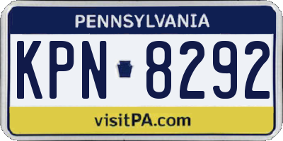PA license plate KPN8292