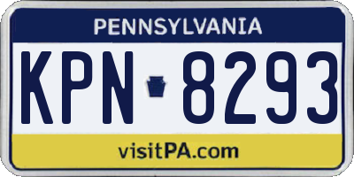 PA license plate KPN8293