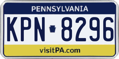 PA license plate KPN8296