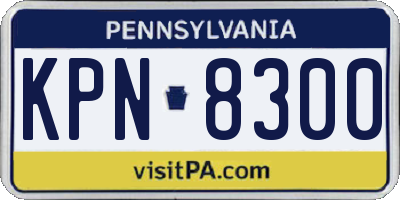 PA license plate KPN8300