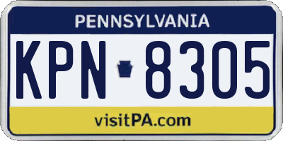 PA license plate KPN8305