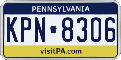 PA license plate KPN8306