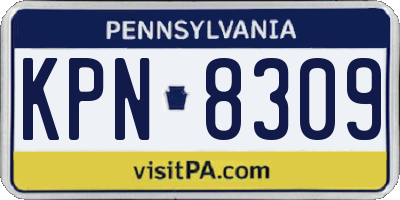 PA license plate KPN8309