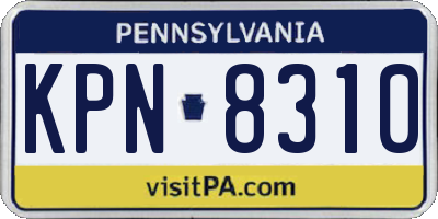 PA license plate KPN8310