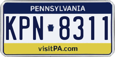 PA license plate KPN8311