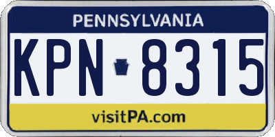 PA license plate KPN8315