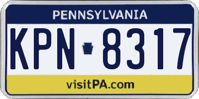 PA license plate KPN8317
