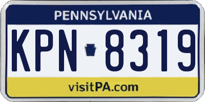PA license plate KPN8319