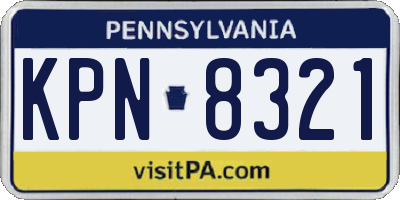 PA license plate KPN8321