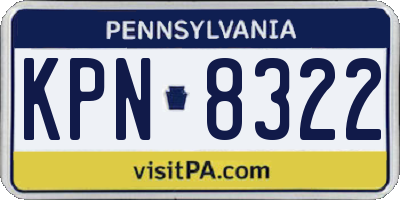 PA license plate KPN8322
