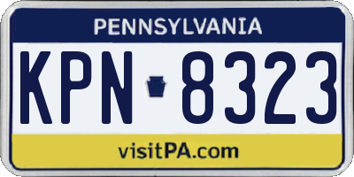 PA license plate KPN8323