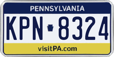 PA license plate KPN8324