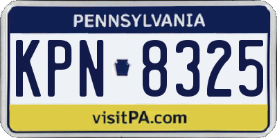PA license plate KPN8325