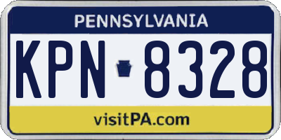 PA license plate KPN8328