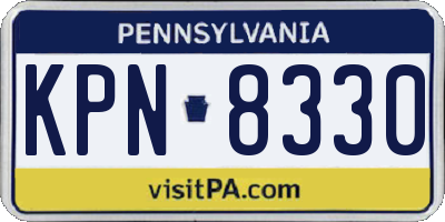 PA license plate KPN8330