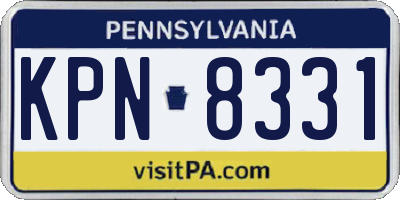 PA license plate KPN8331