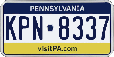 PA license plate KPN8337