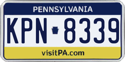 PA license plate KPN8339