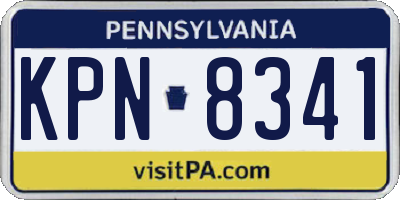 PA license plate KPN8341