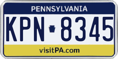 PA license plate KPN8345