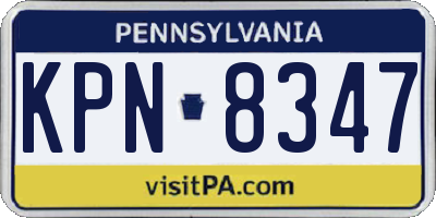PA license plate KPN8347