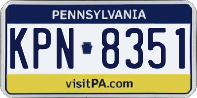 PA license plate KPN8351
