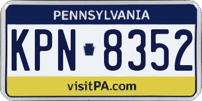PA license plate KPN8352