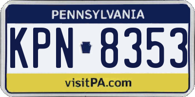 PA license plate KPN8353