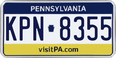 PA license plate KPN8355