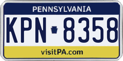 PA license plate KPN8358