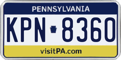 PA license plate KPN8360
