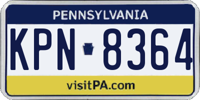 PA license plate KPN8364