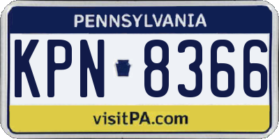 PA license plate KPN8366