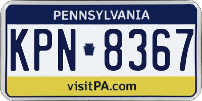 PA license plate KPN8367