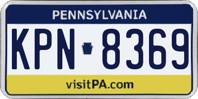 PA license plate KPN8369