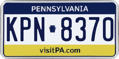 PA license plate KPN8370