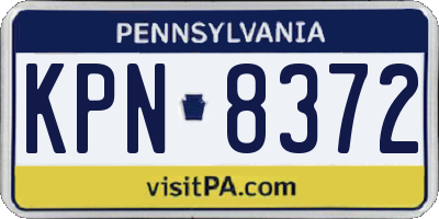 PA license plate KPN8372