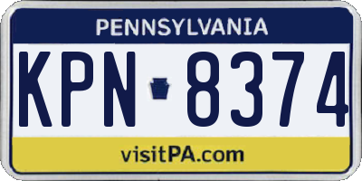 PA license plate KPN8374