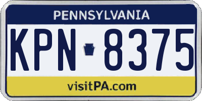 PA license plate KPN8375