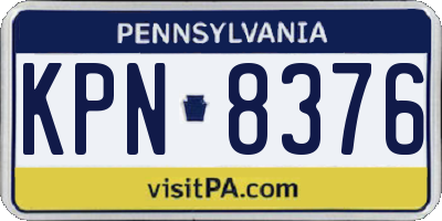 PA license plate KPN8376