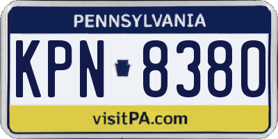 PA license plate KPN8380