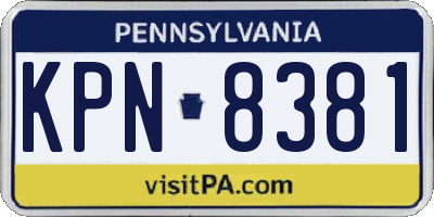 PA license plate KPN8381